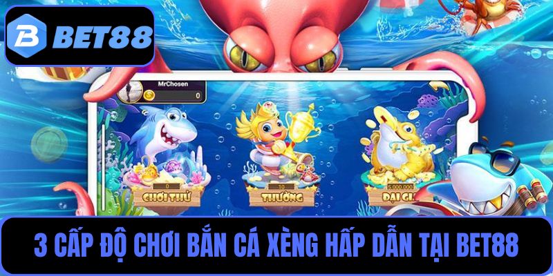 3 cấp độ chơi bắn cá xèng hấp dẫn được cung cấp tại nhà cái Bet88