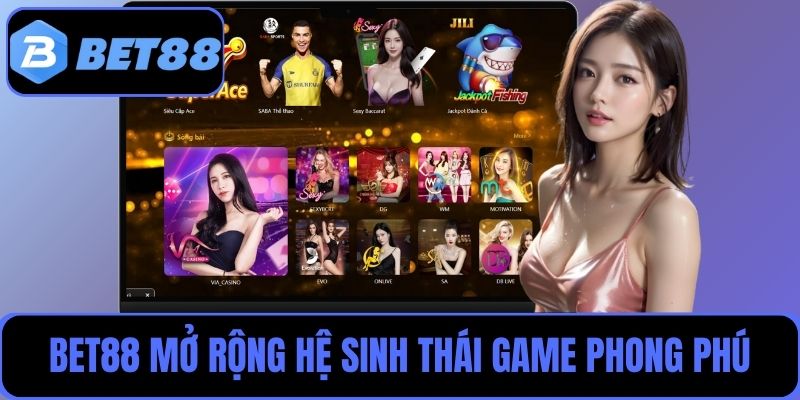 Mở rộng hệ sinh thái game phong phú, đáp ứng mọi trải nghiệm tại Bet88